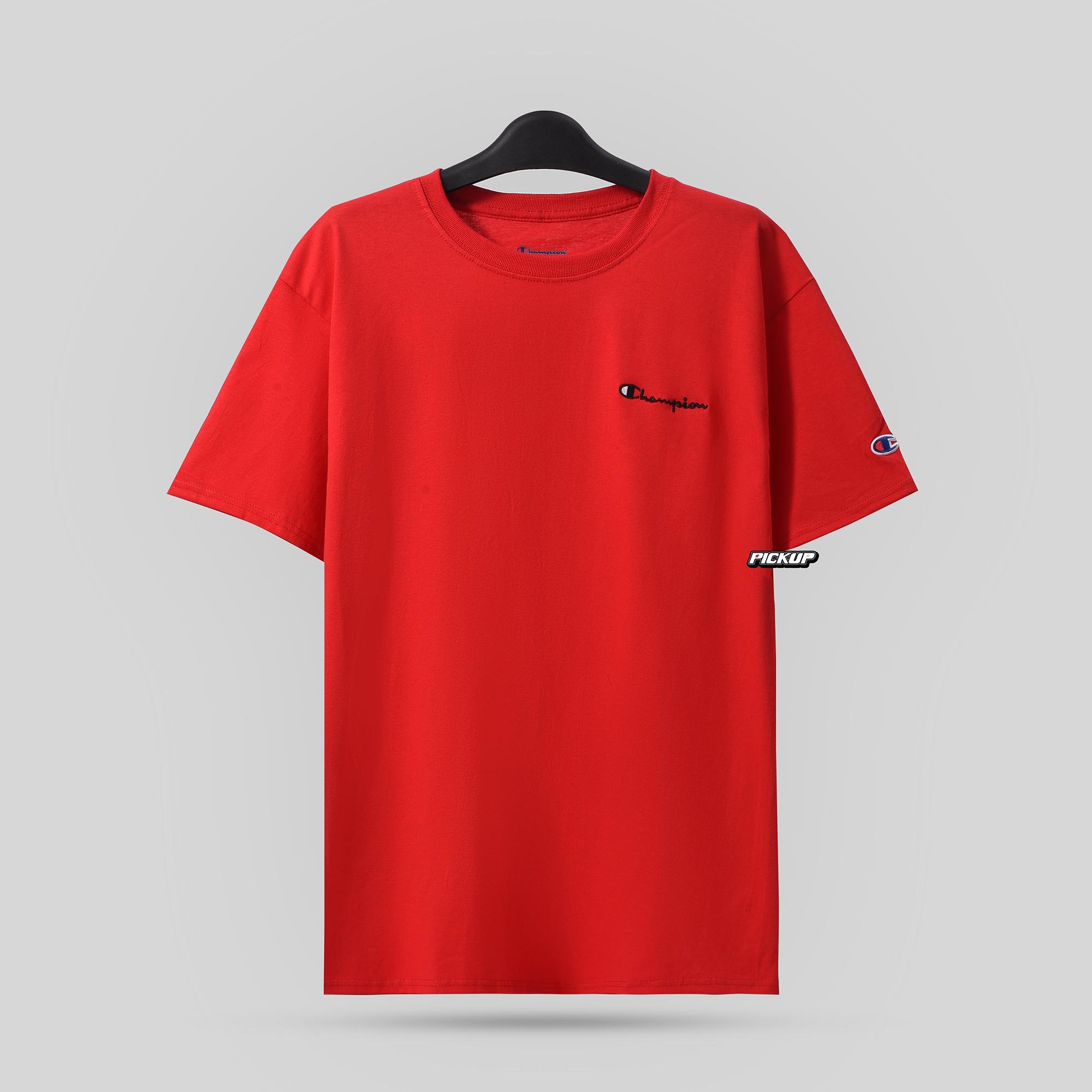 Champion Tagless Tshirt ,Embroidered Logo -  Scarlet