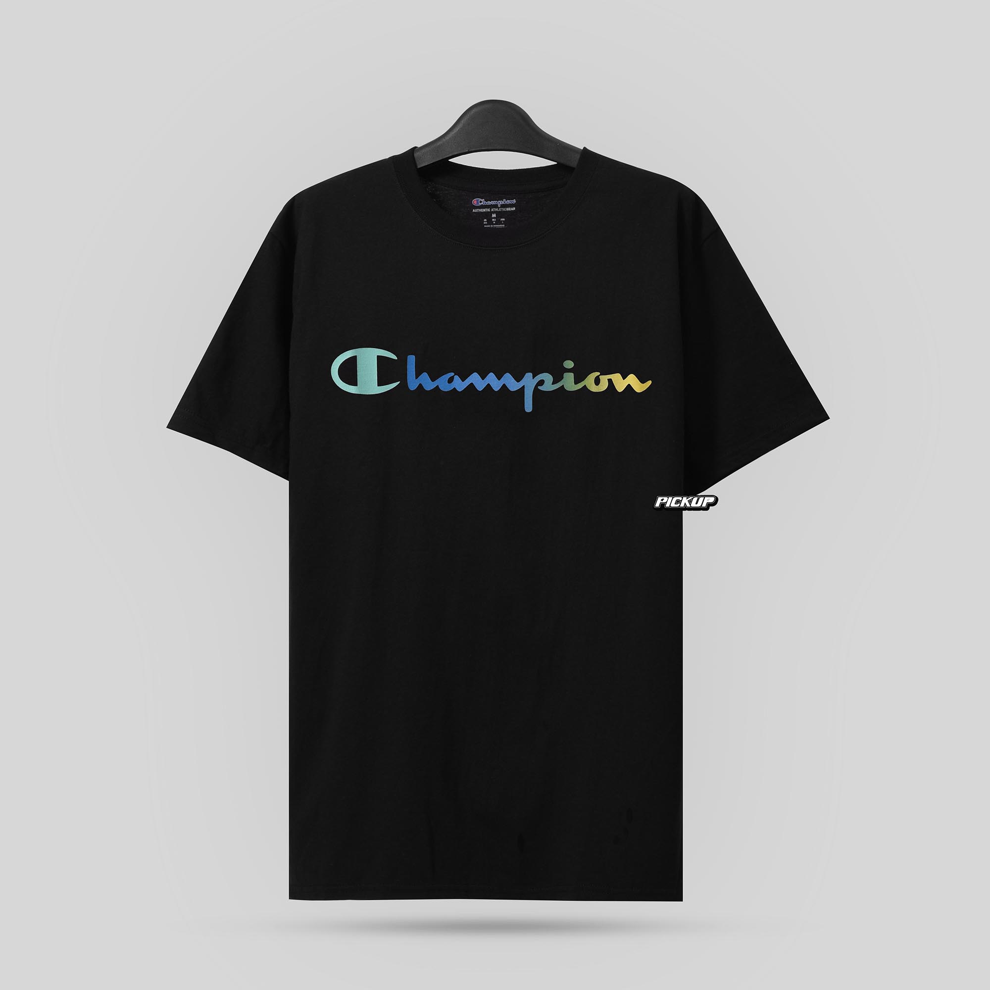 Champion Gradient Tshirt , Script Logo - Black