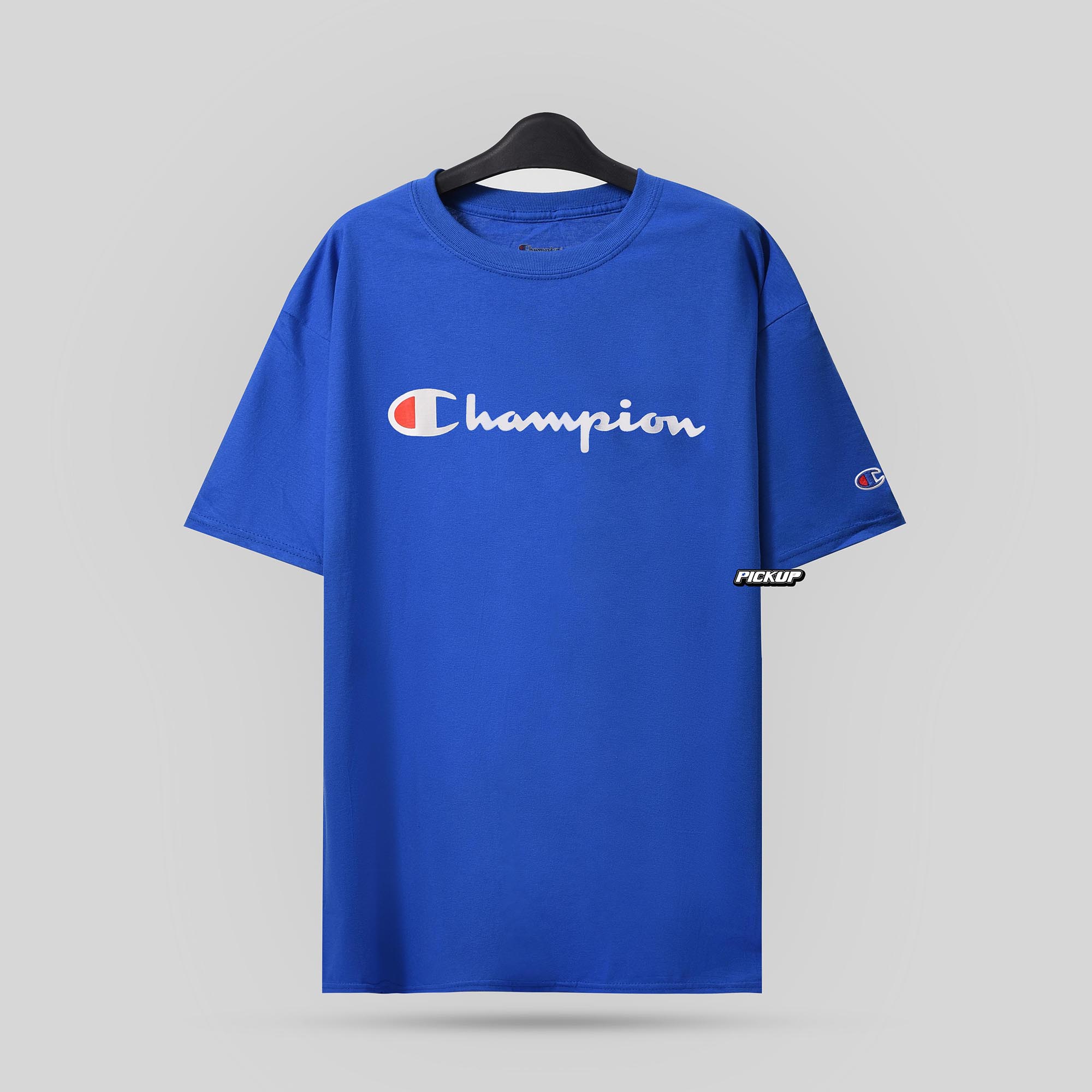 Champion Tagless Tshirt ,Printed Logo - Royal Blue