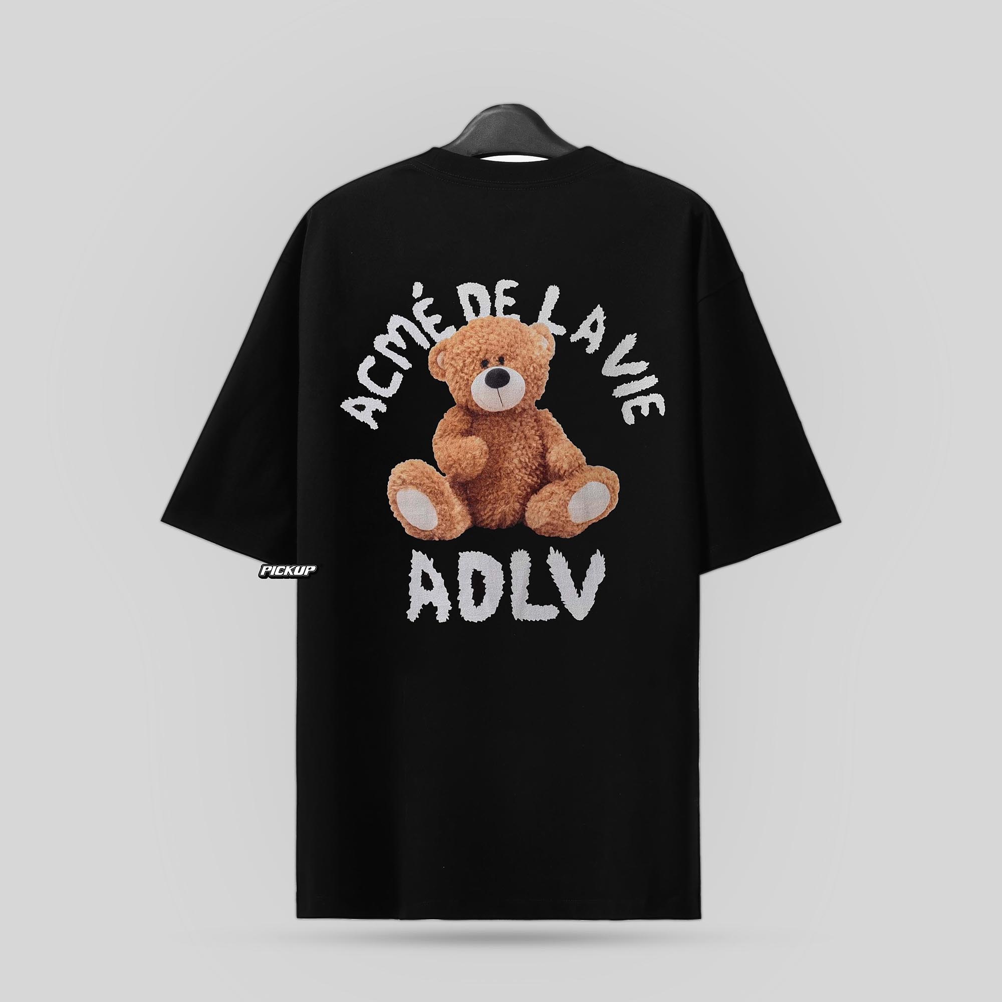 ADLV Baby Face Short Sleeve Bear Doll Tshirt - Black
