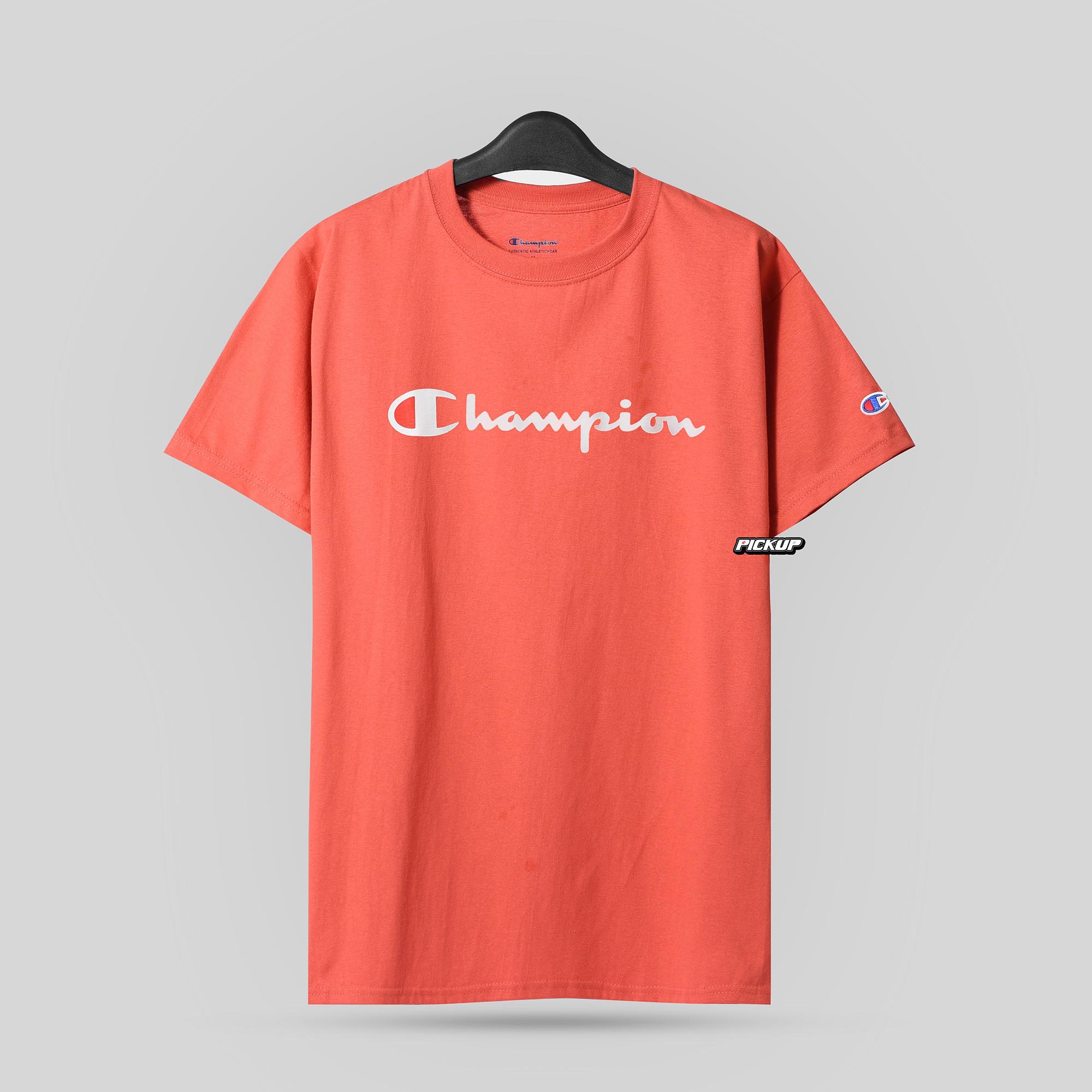 Champion Tagless Tshirt, Printed Logo - Red River Clay