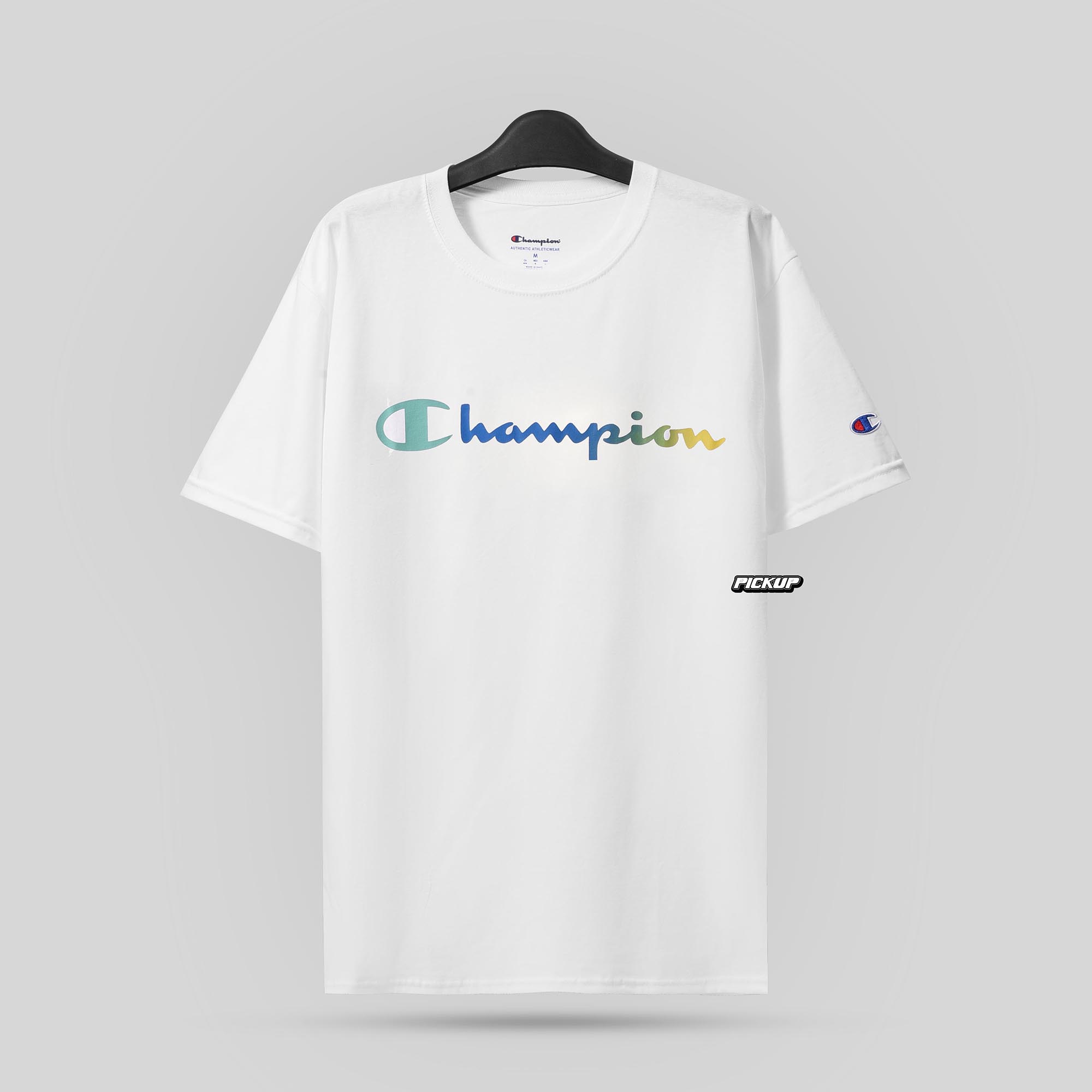Champion Gradient Tshirt , Script Logo - White