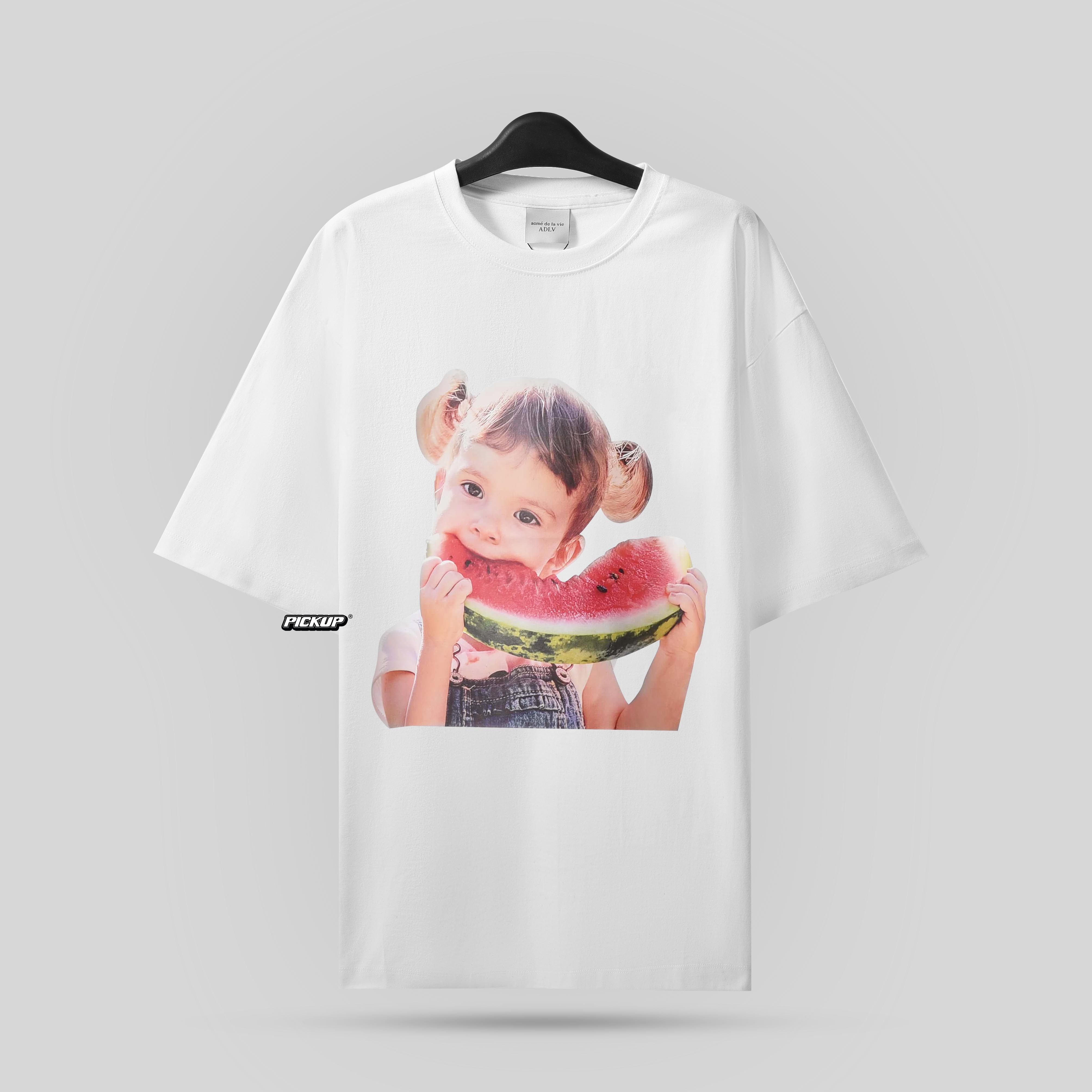 ADLV Baby Face Short Sleeve Watermelon Tshirt - White