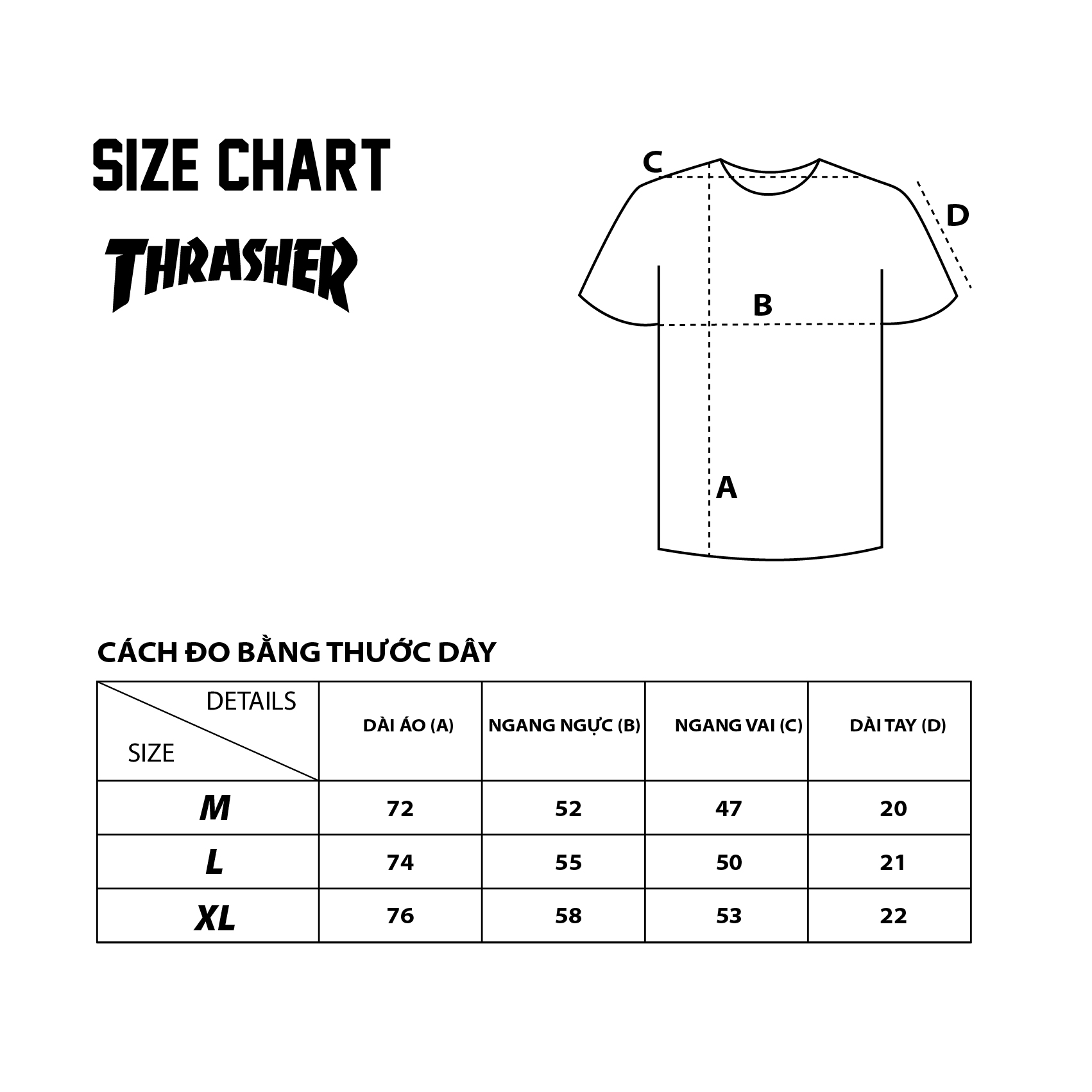 Thrasher Outlined T-Shirt - Black